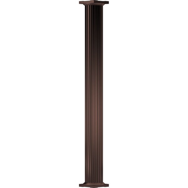 Ekena Millwork 8" x 12' Endura-Aluminum Column, Round Shaft (Load-Bearing 21,000 lbs), Non-Tapered, FLuted EA0812ANFSETUTU - main